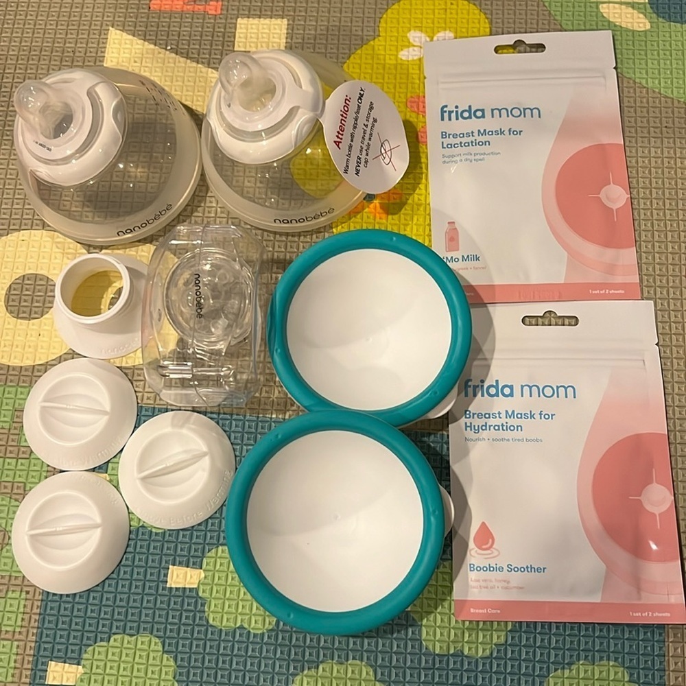 Nano baby bottle bundle Frida mom breast masks​